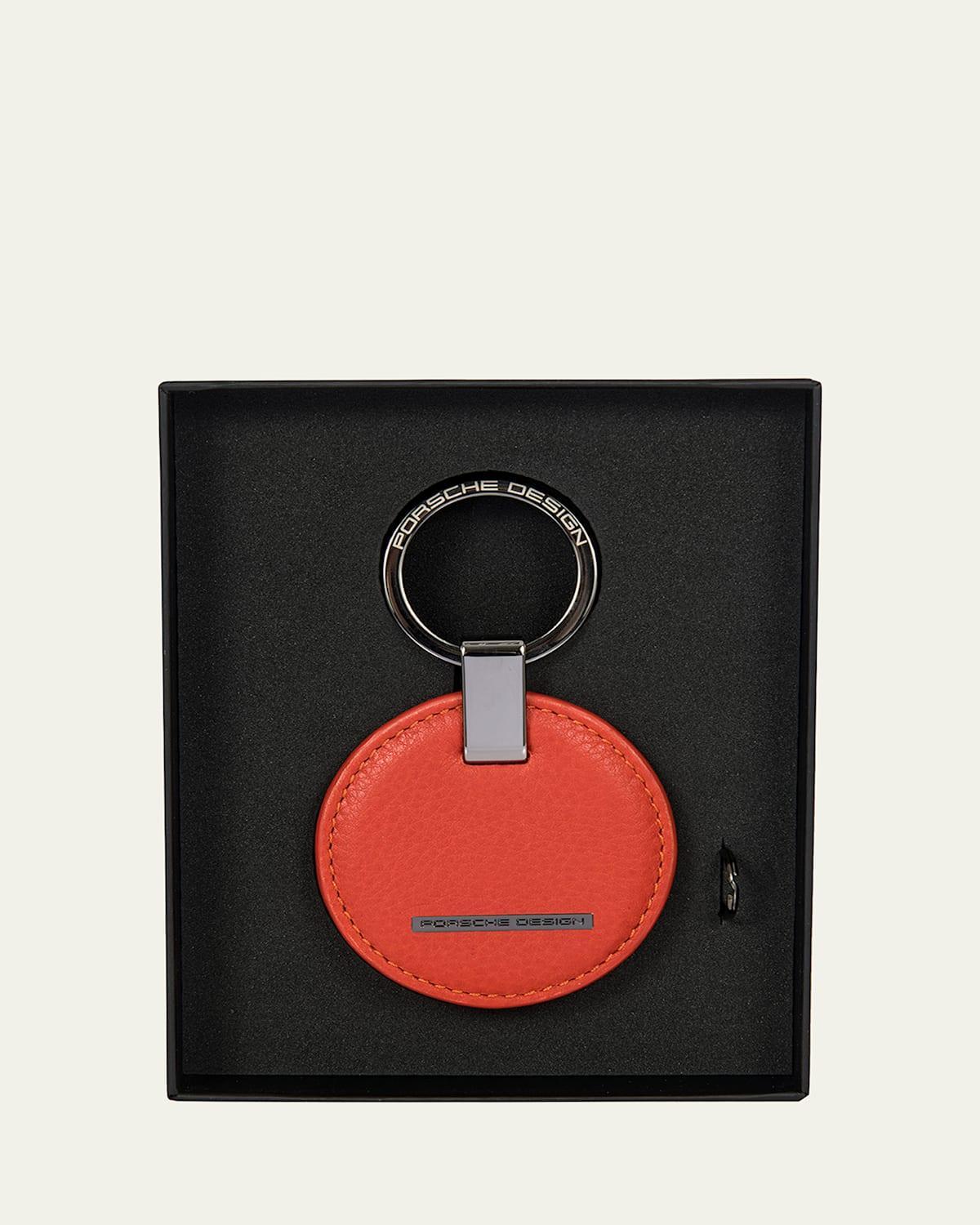 Men's Circle Leather Logo Keyring Product Image