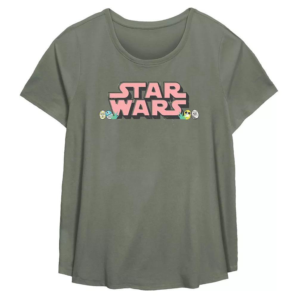 Plus Size Star Wars Easter Eggs Flowy Graphic Tee, Women's, Size: 1XL, Green Product Image