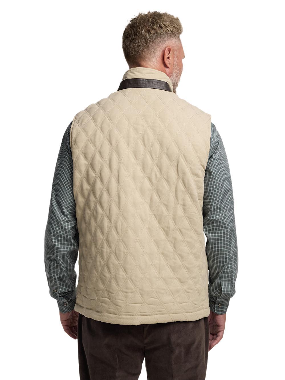 Microsuede Check Reversible Vest - Cream Product Image