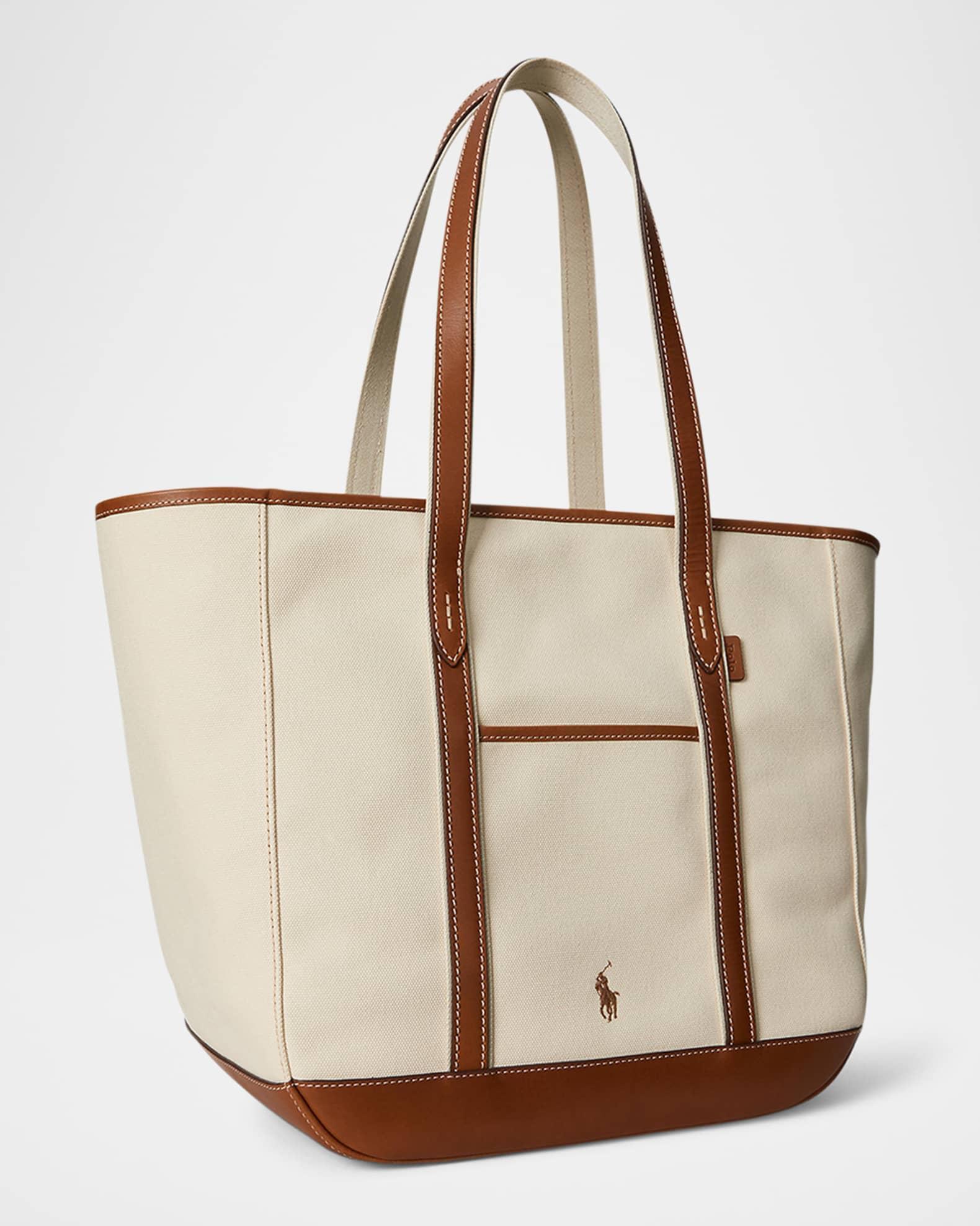 Canvas and Leather Medium Tote Bag Product Image