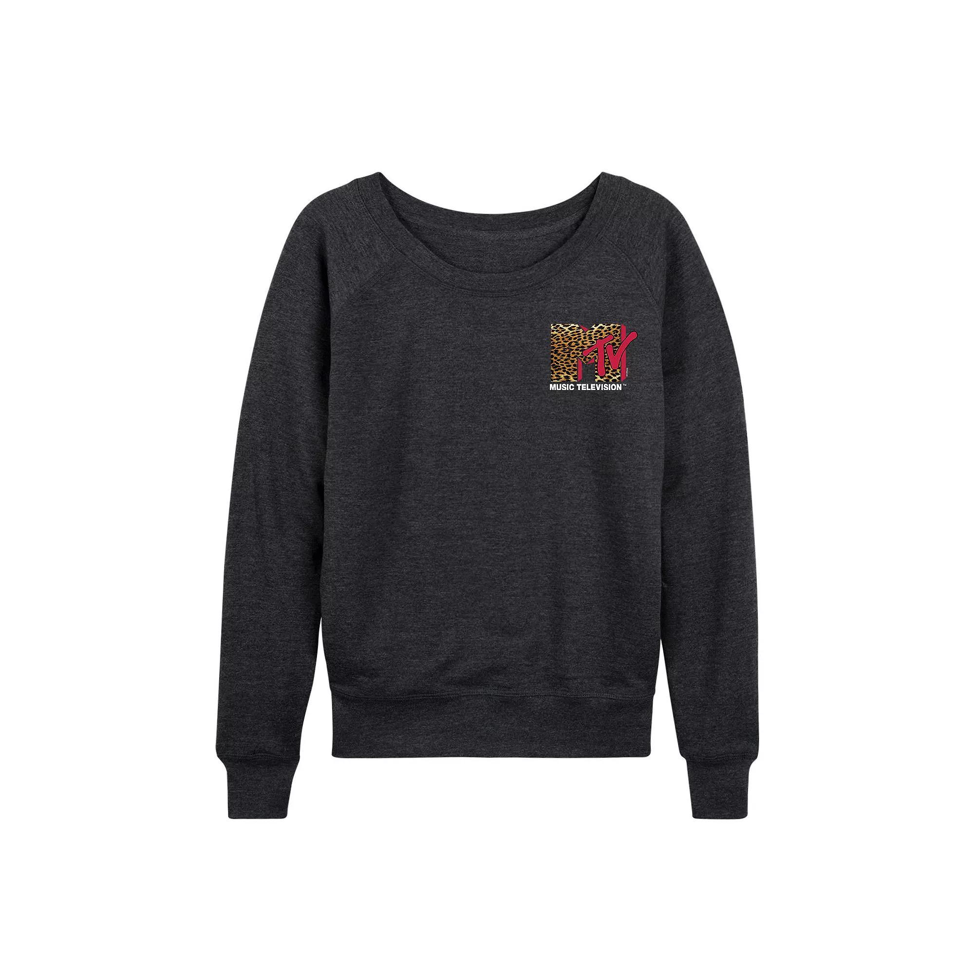 Women's Cat Face French Terry Long Sleeve Tee, Girl's,  Product Image