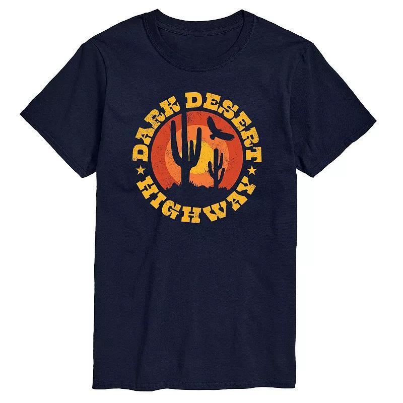 Mens Dark Desert Highway Graphic Tee Blue Product Image