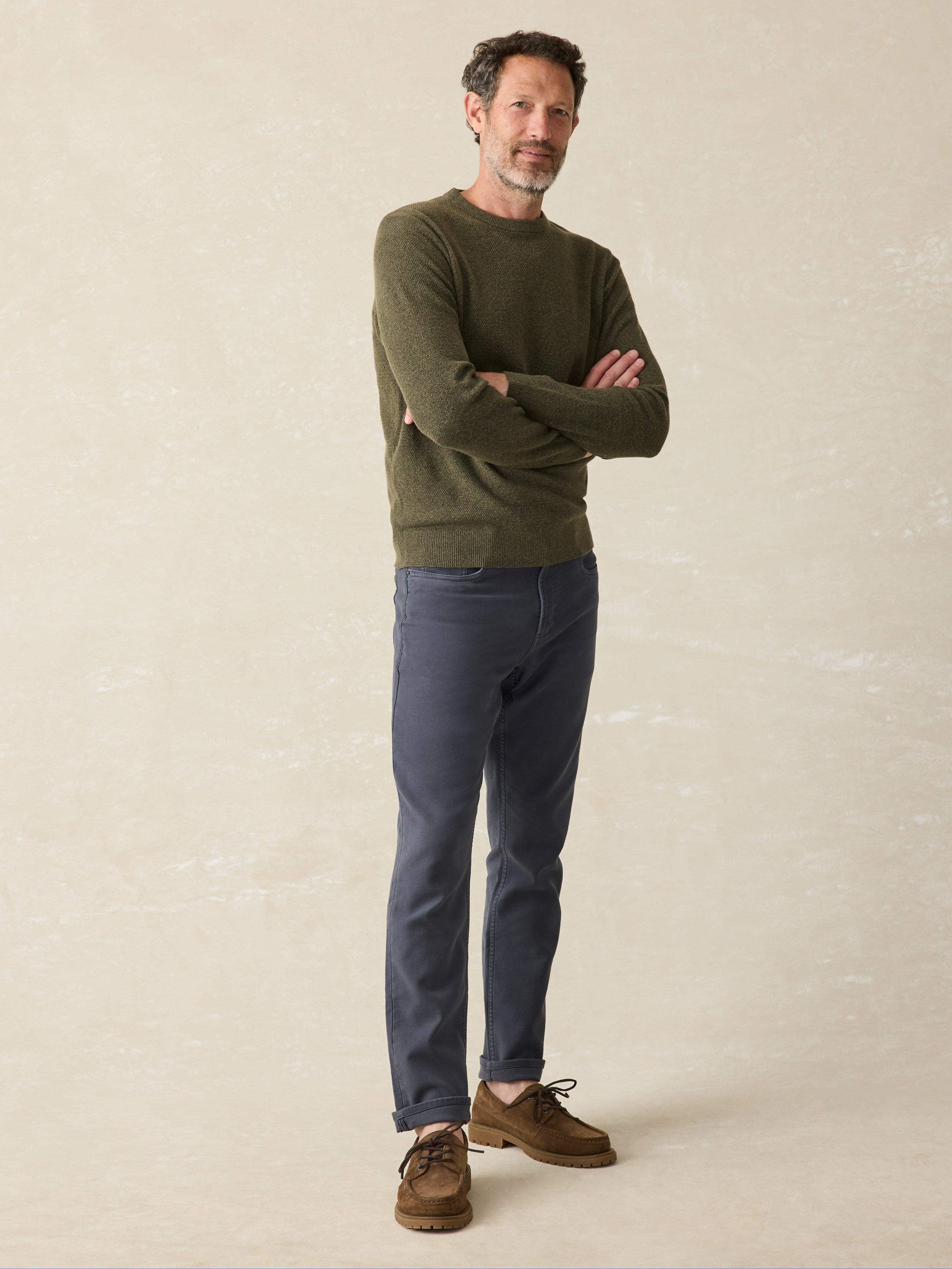 Stretch Terry 5-Pocket Pant - Navy Male Product Image