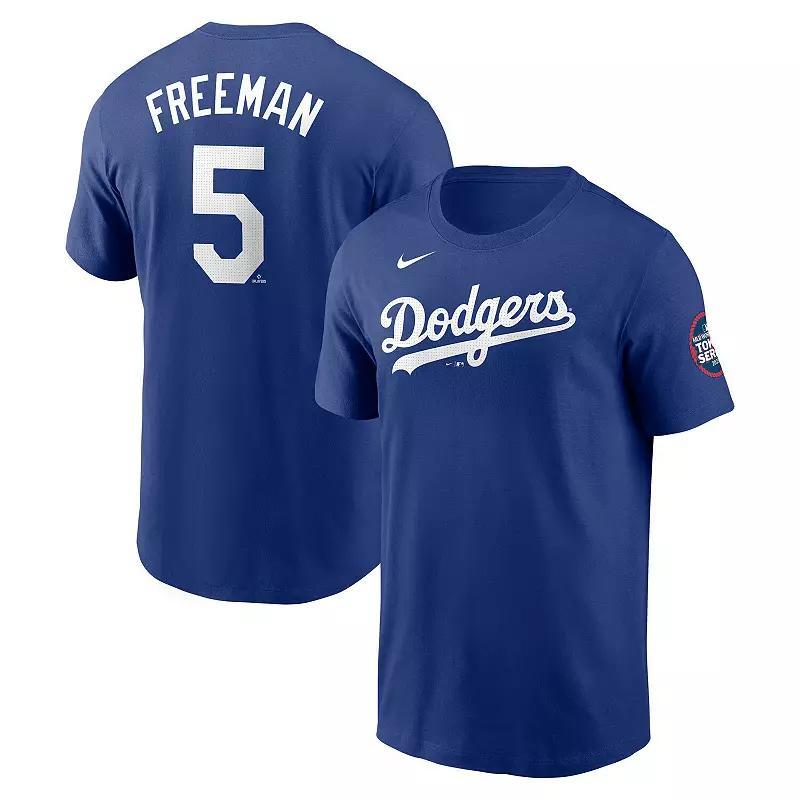 Men's Nike Freddie Freeman Royal Los Angeles Dodgers 2025 MLB World Tour: Tokyo Series Name & Number T-Shirt, Size: Small, Blue Product Image