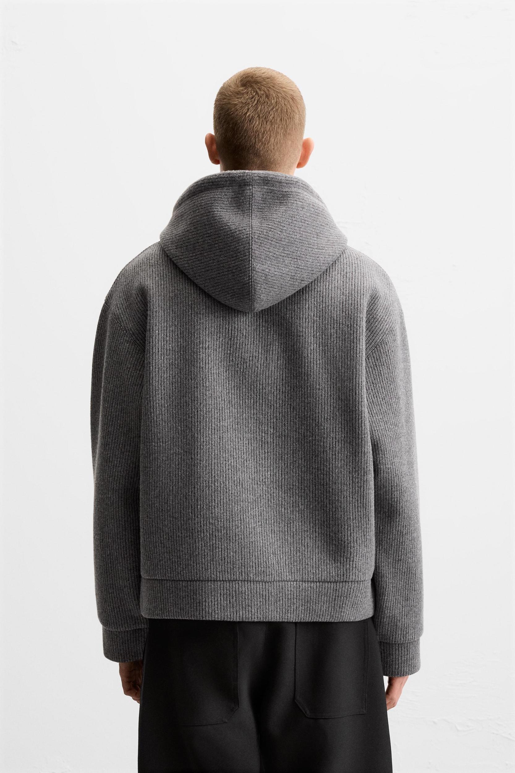 BRUSHED TEXTURE ZIP-UP SWEATSHIRT Product Image