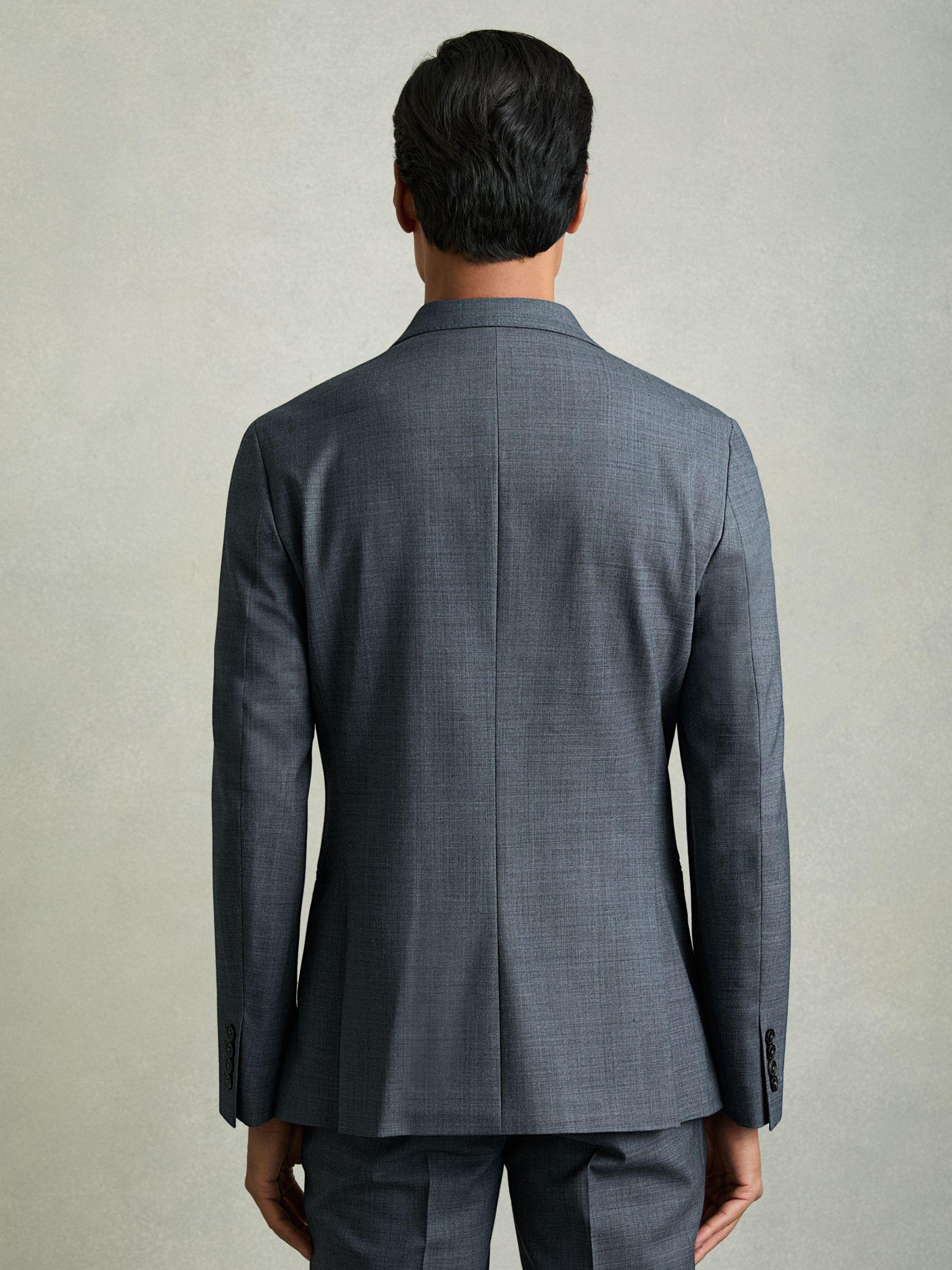Slim Fit Linen Single Breasted Check Suit Blazer in Oatmeal Product Image