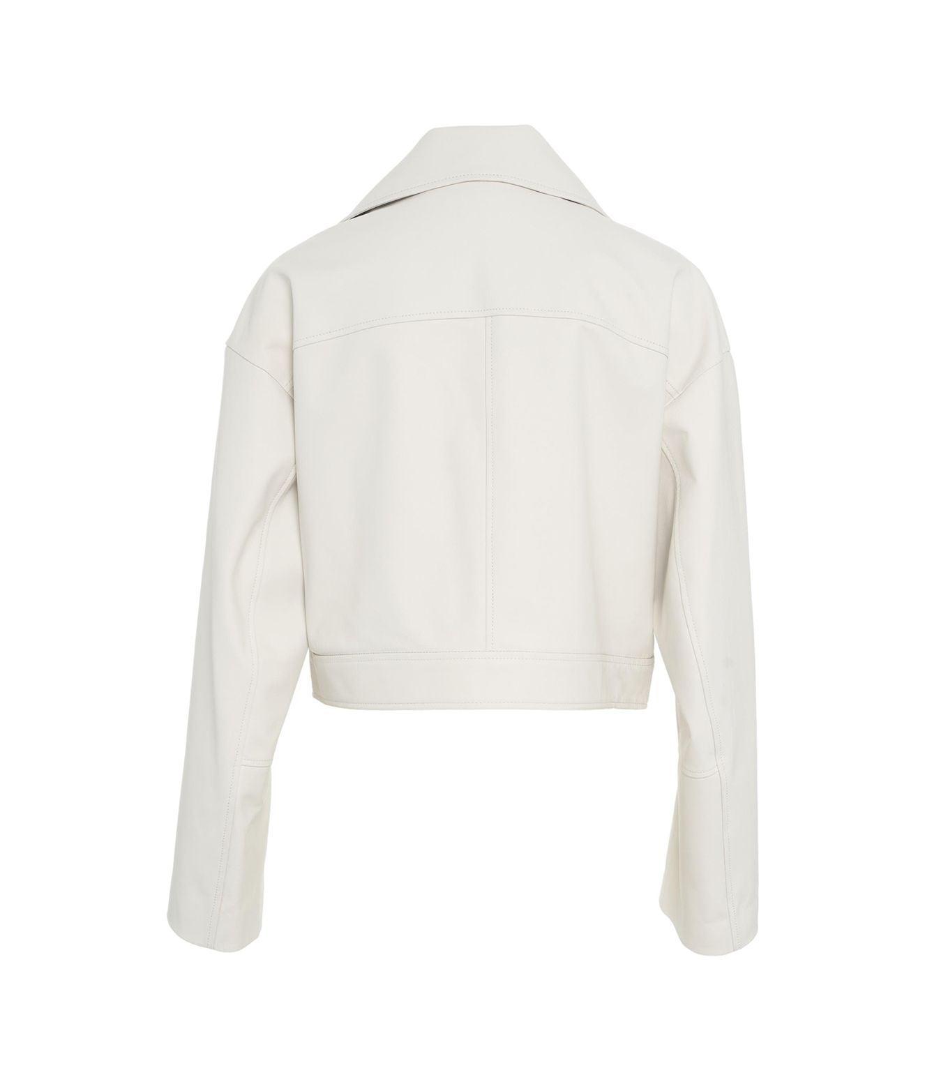 Cropped leather jacket Product Image