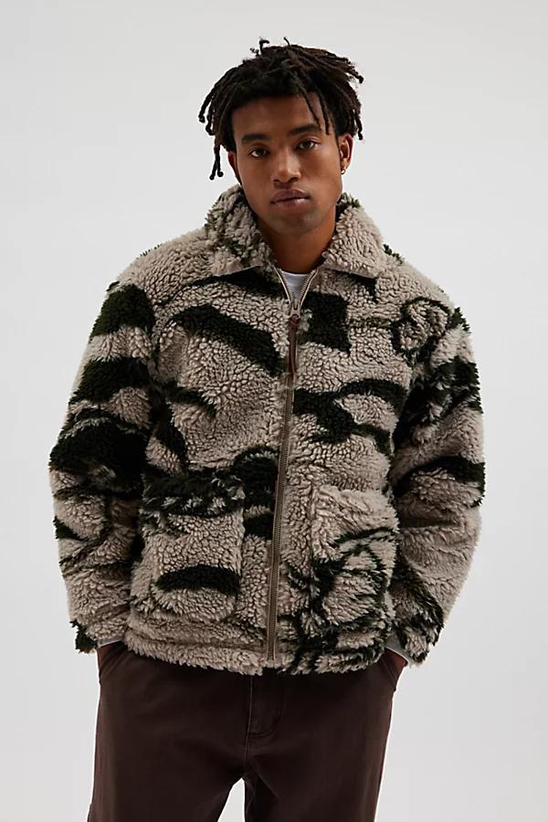 OBEY Mushroom Pattern Fleece Jacket Mens at Urban Outfitters Product Image