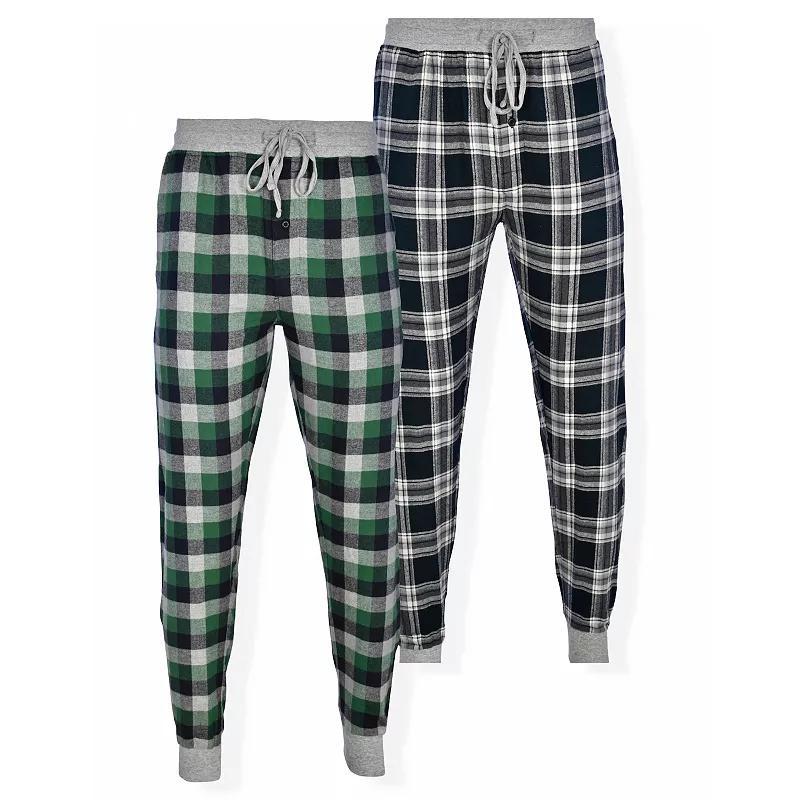 Men's Hanes 2-pack Plaid Flannel Jogger Pajama Pants, Size: XL, Red Product Image