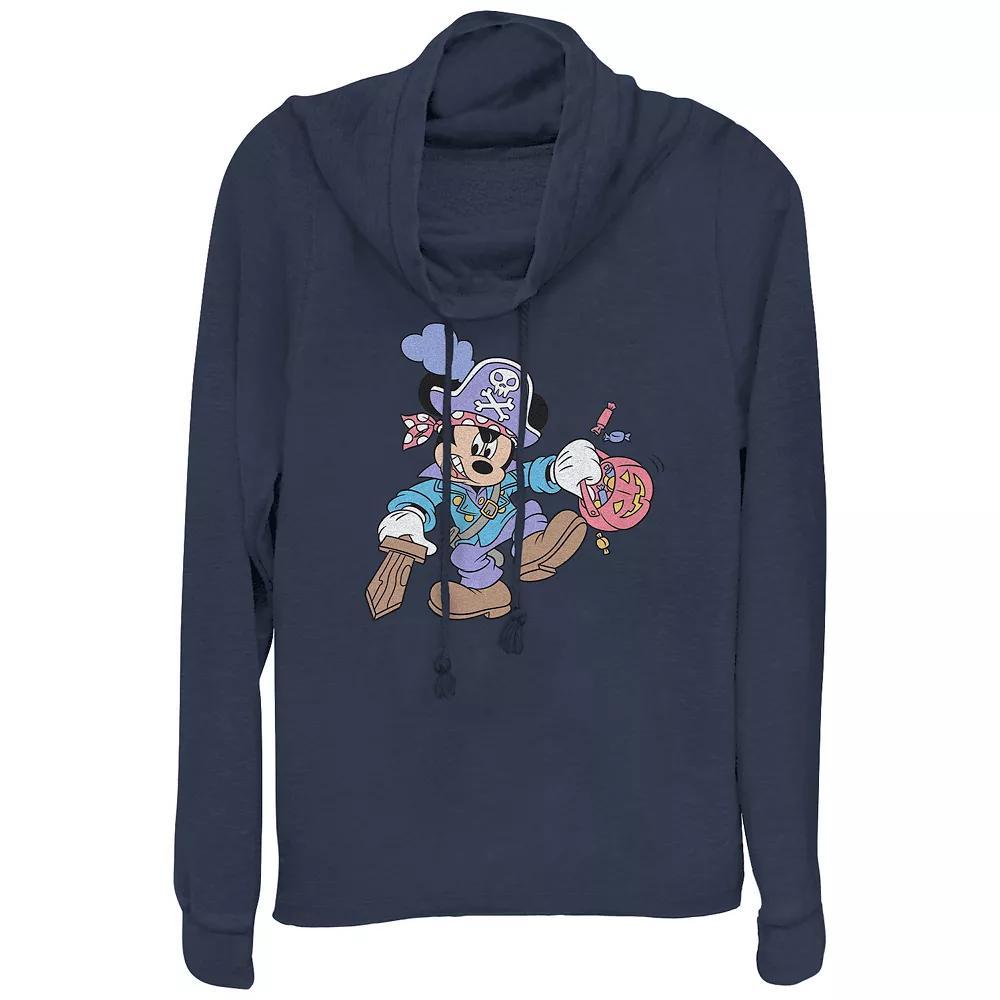 Disney's Mickey Mouse Pirate Trick Or Treater Plus Size Cowlneck Graphic Lightweight Long Sleeve, Women's, Size: 1XL, Blue Product Image