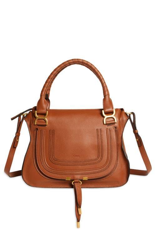 Marcie Medium Double Carry Satchel Bag in Grained Leather Product Image