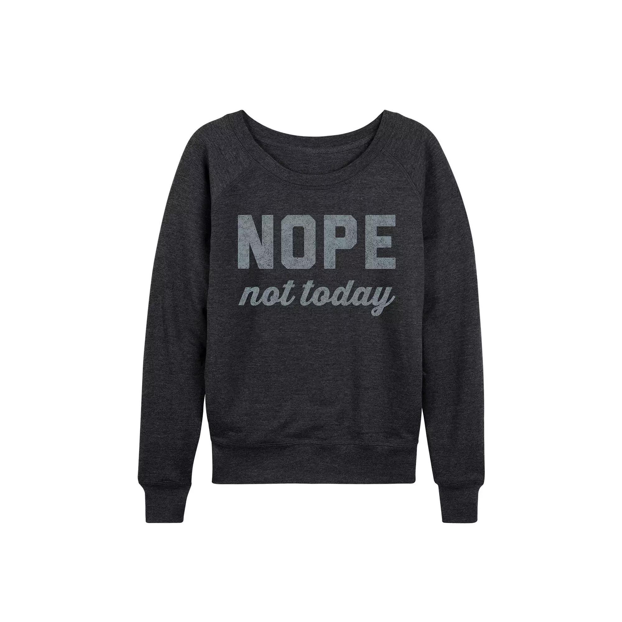 Women's Nope Not Today French Terry Long Sleeve Tee, Girl's, Size: Large, Heather Grey Product Image