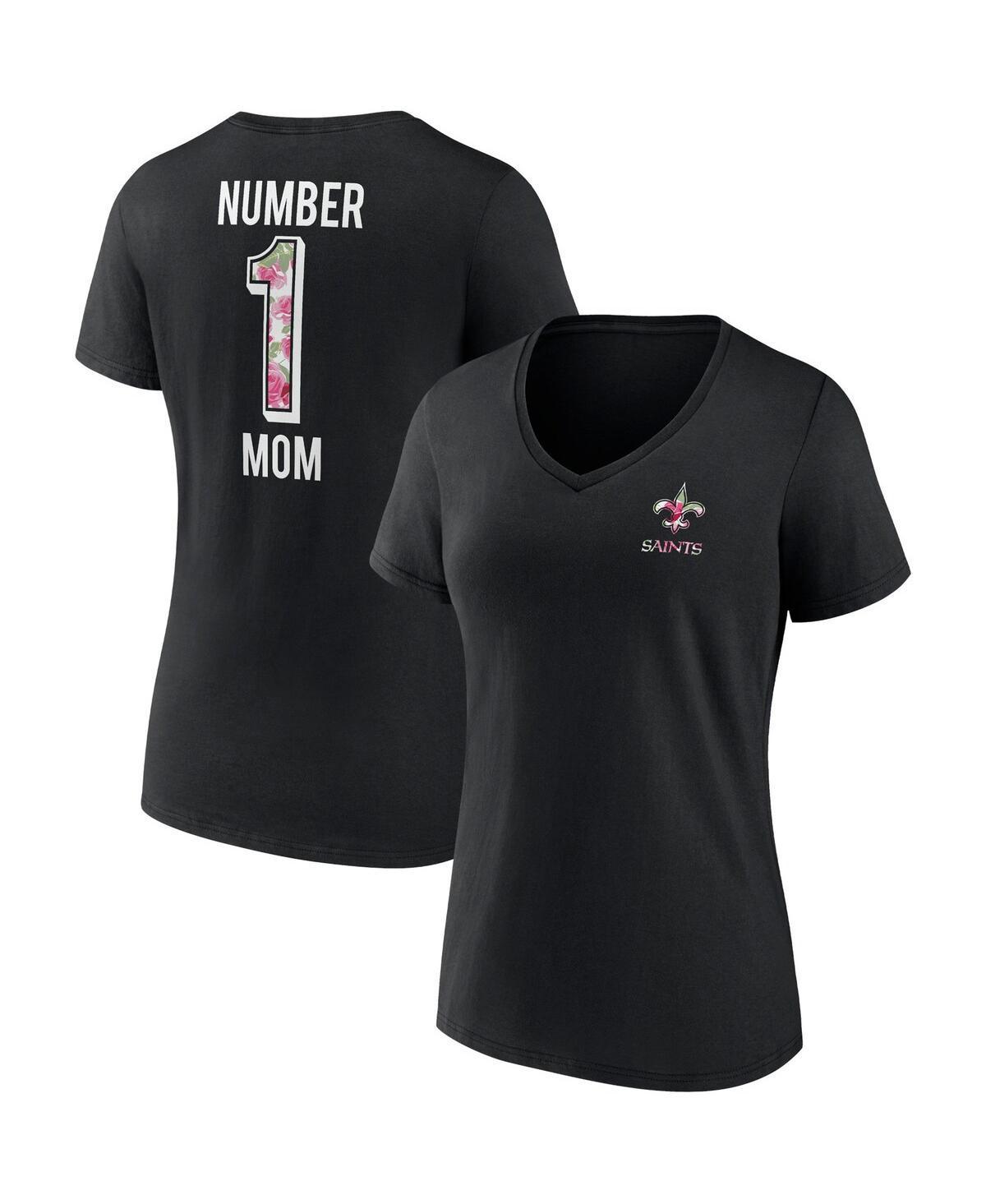 Women's Fanatics Branded Navy New England Patriots Plus Size Mother's Day #1 Mom V-Neck T-Shirt, Size: 3XL, Blue Product Image