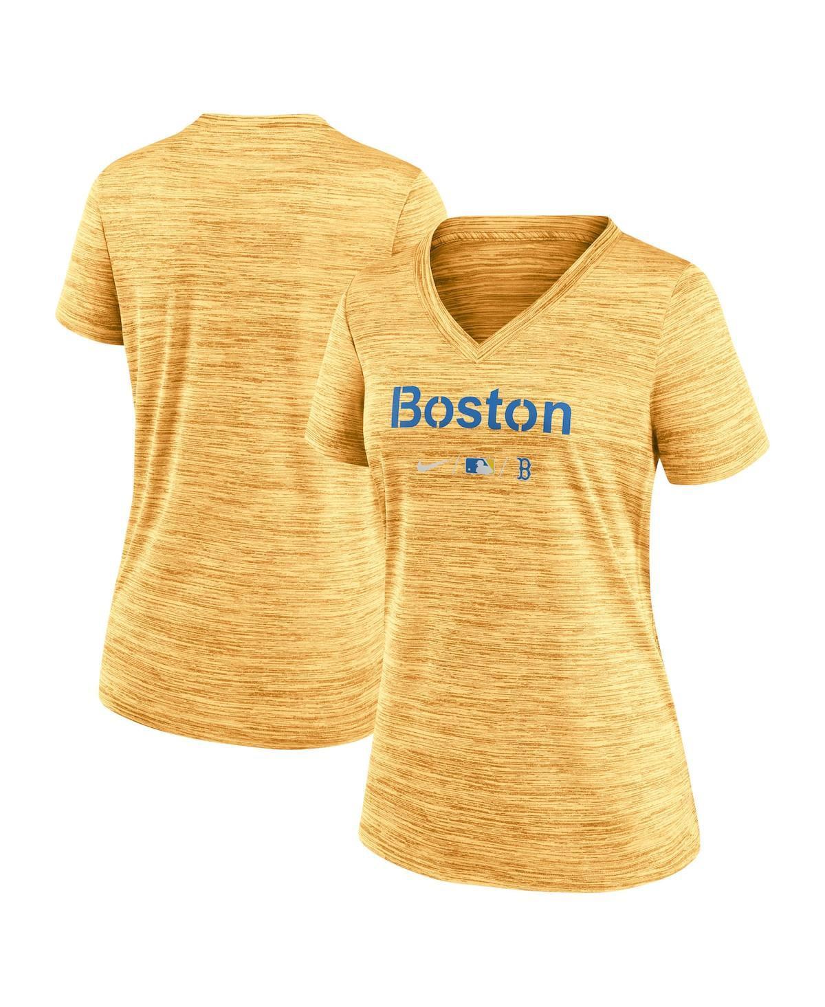 Womens Nike Boston Red Sox MLB City Connect Velocity Space-Dye Performance V-Neck T-Shirt Product Image