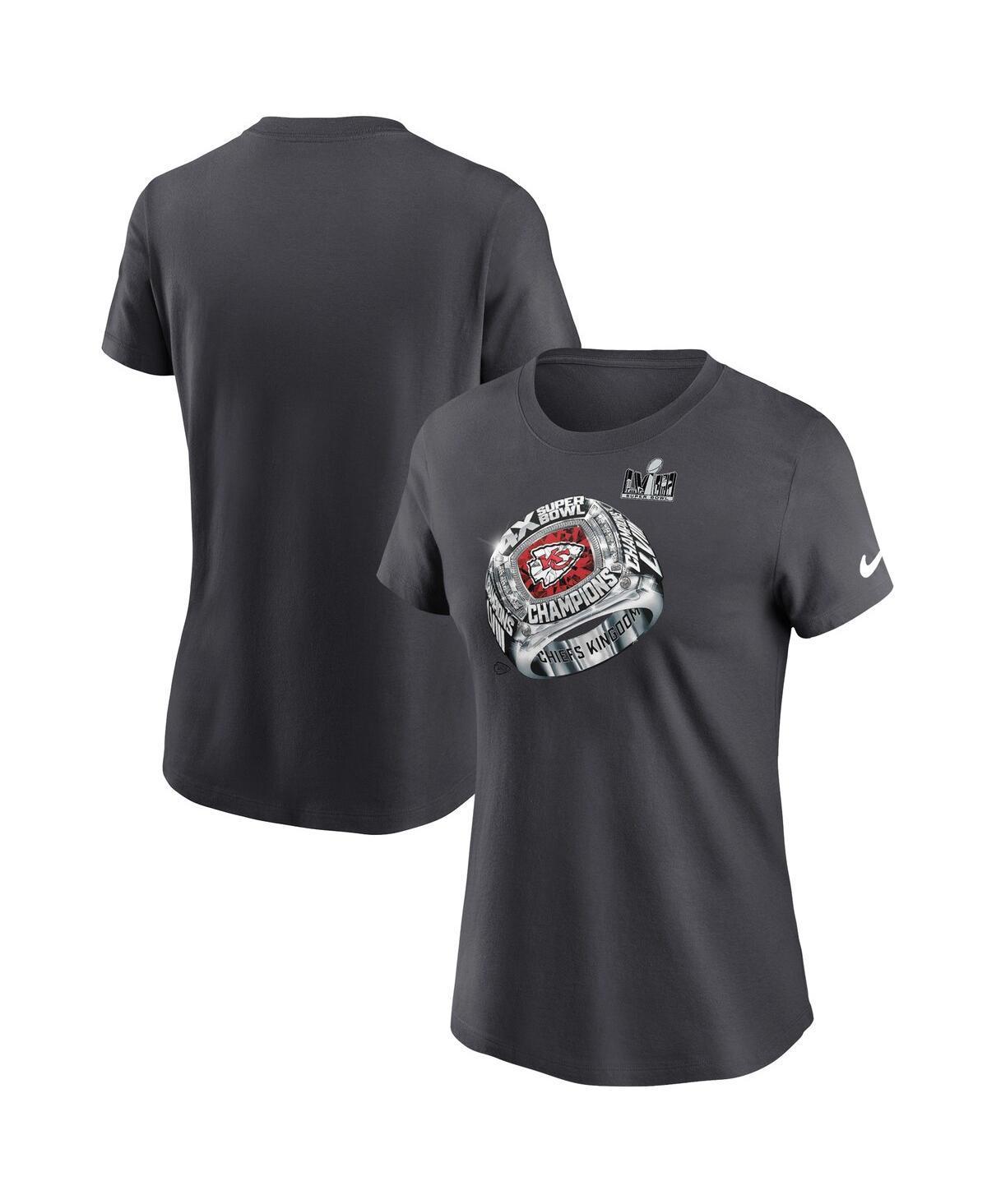 Womens Nike Anthracite Kansas City Chiefs Four-Time Super Bowl Champions T-Shirt Product Image