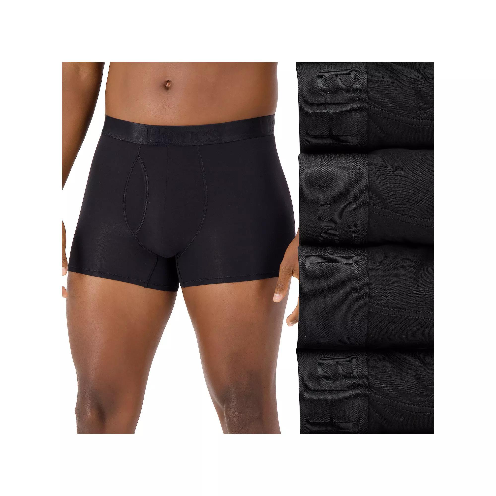 Hanes Originals Ultimate 3+1 Bonus Pack Men's SuperSoft Trunks, Size: XL, Black Product Image