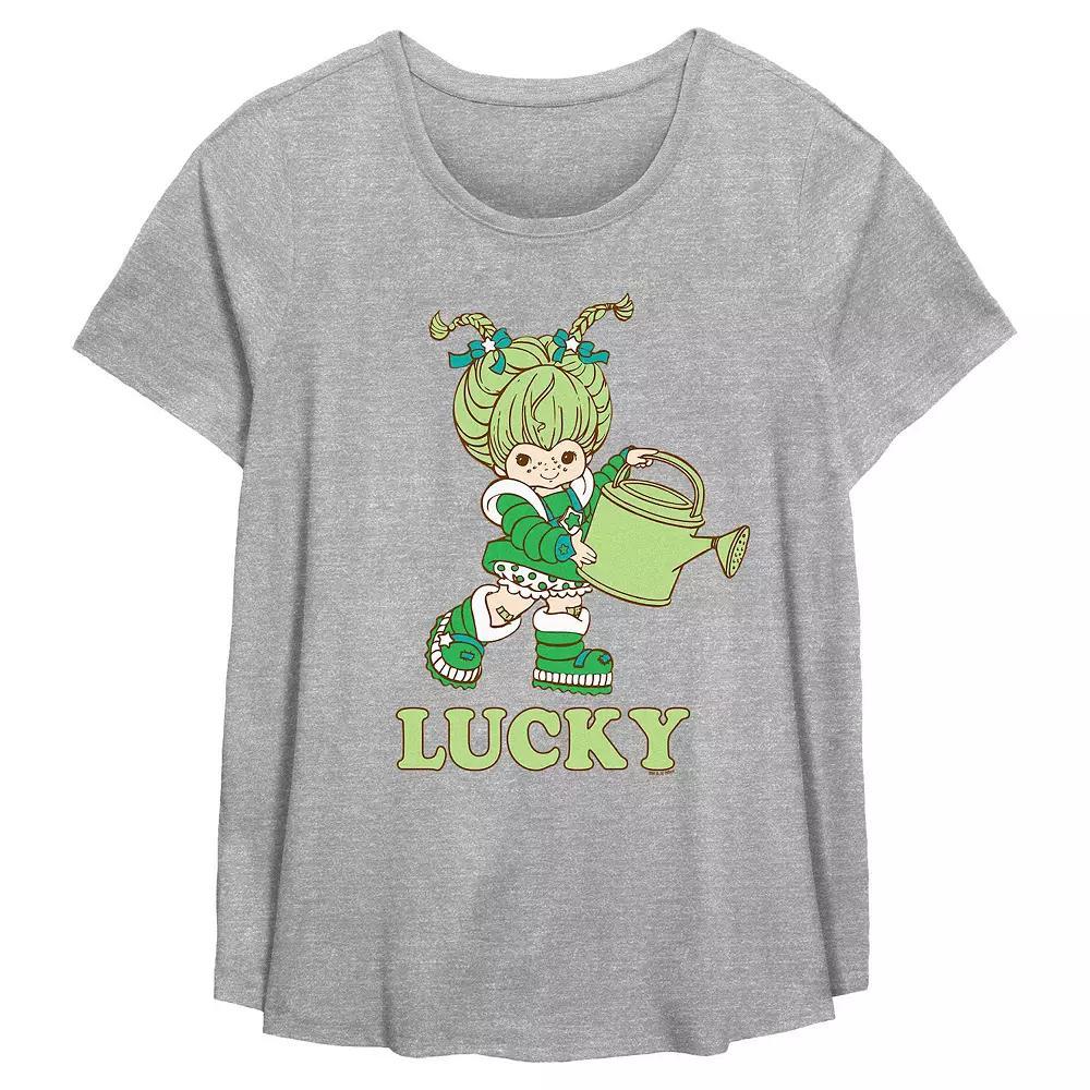 Plus Size Rainbow Brite Patty O'Green Lucky Flowy Graphic Tee, Women's, Size: 4XL, Grey Gray Product Image
