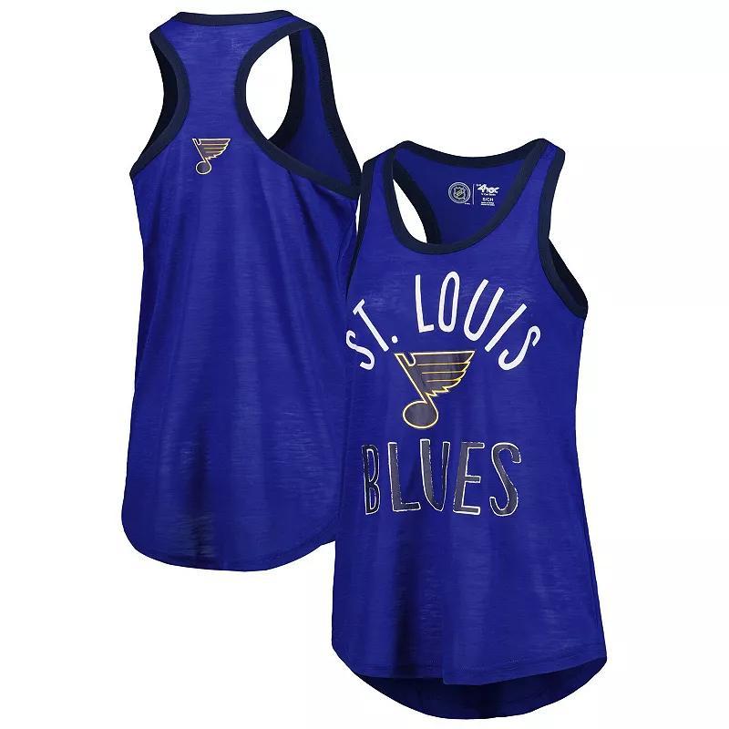 Women's G-III 4Her by Carl Banks Royal St. Louis Blues First Base Racerback Scoop Neck Tank Top, Size: Small Product Image
