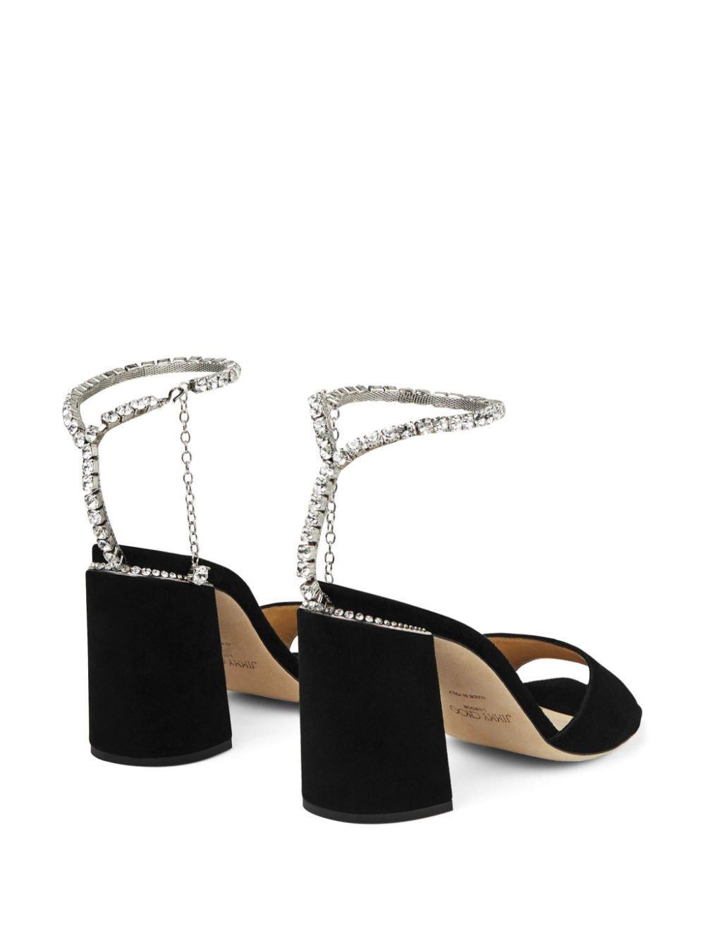 Saeda 85mm crystal-strap sandals Product Image