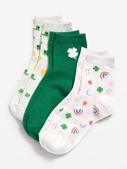 Novelty Quarter Crew Socks 3-Pack for Women Product Image