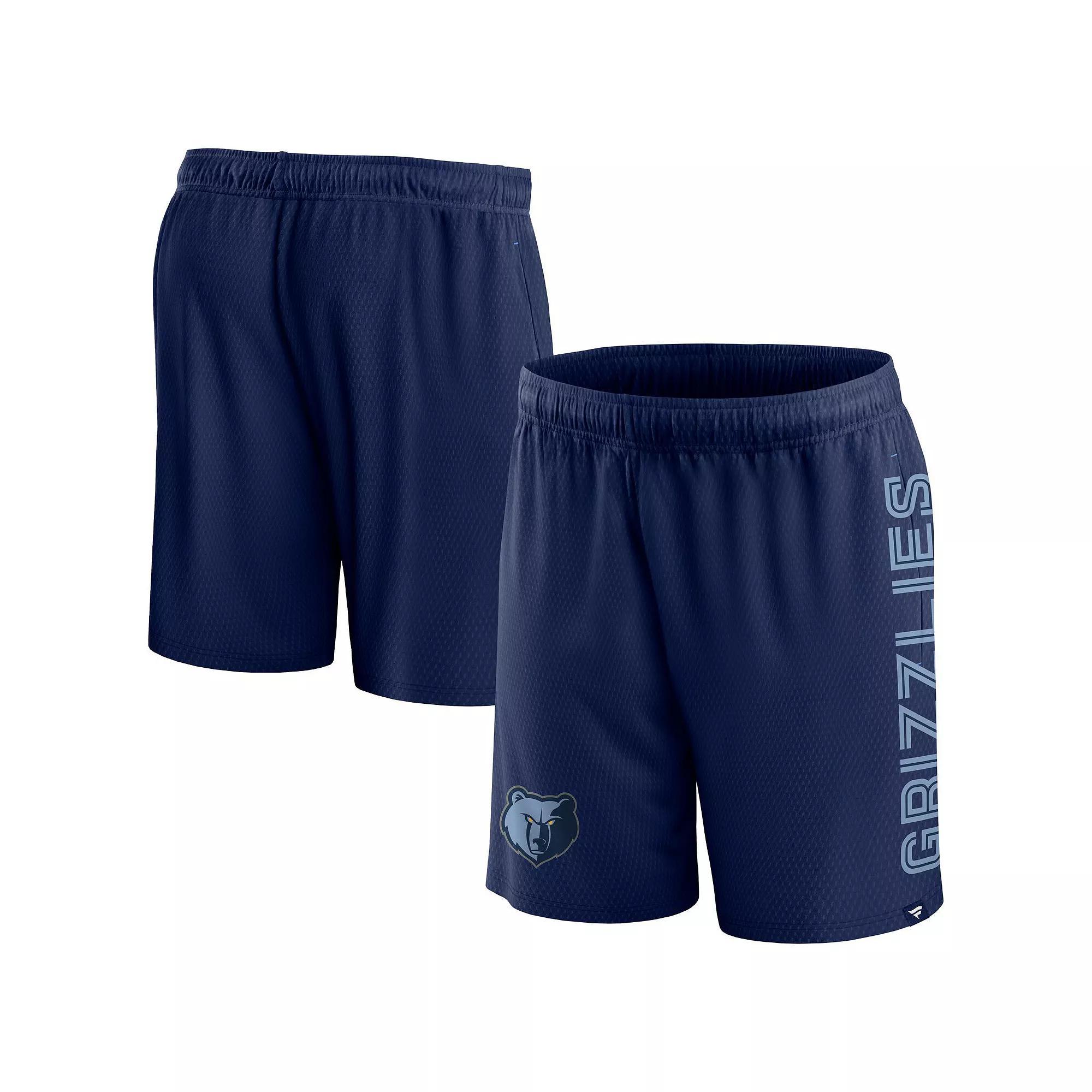 Men's Fanatics Branded Navy Memphis Grizzlies Post Up Mesh Shorts,  Product Image