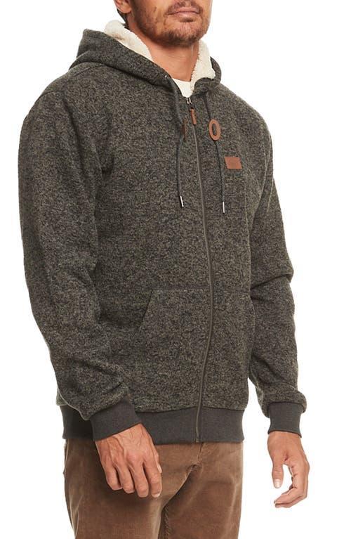 Quiksilver Keller Full Zip Sherpa Hoodie (Dark Grey Heather) Men's Clothing Product Image