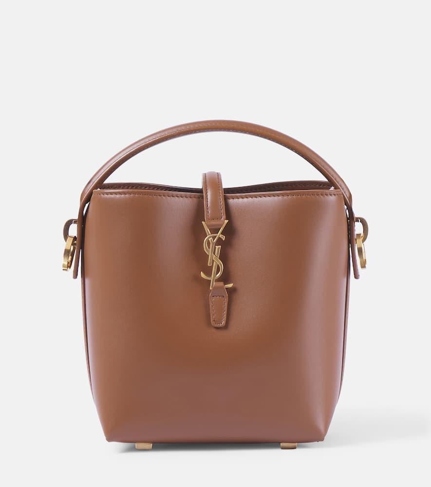 SAINT LAURENT Le 37 Mini Leather Crossbody Bag In Brown Product Image