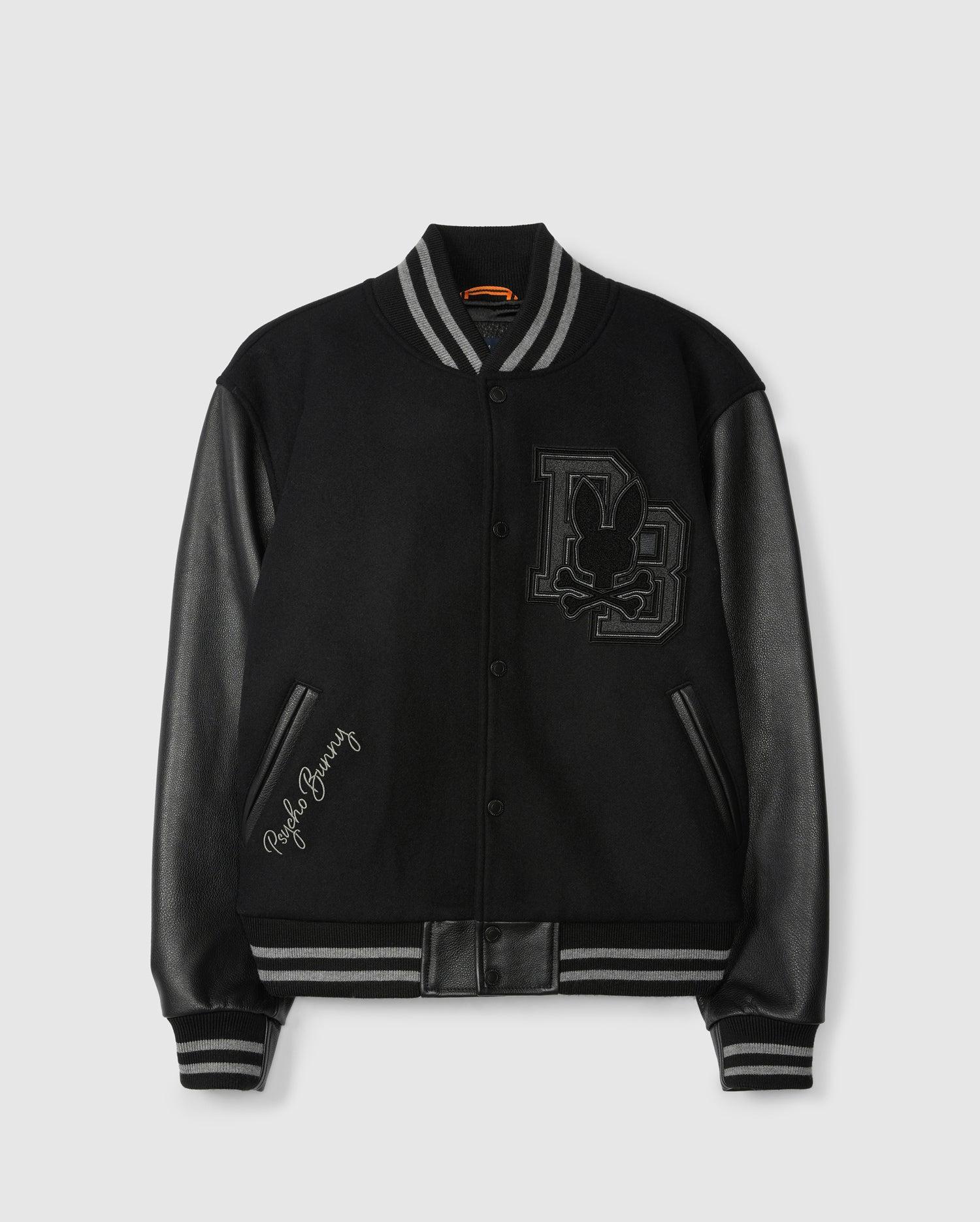 MENS BRAYDEN WOOL LEATHER VARSITY BOMBER - B6J876D200 Product Image