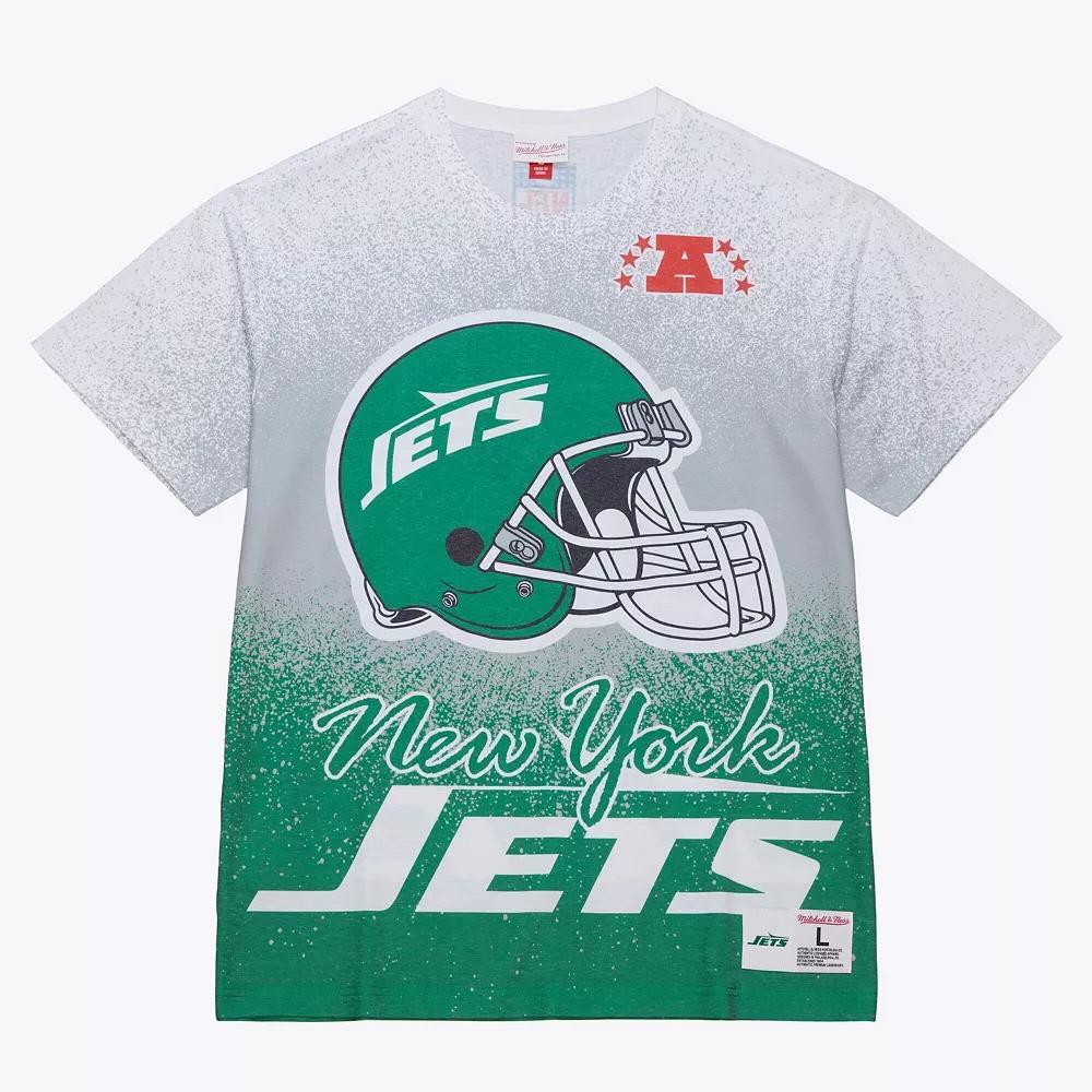 Men's Mitchell & Ness White New York Jets Team Burst Vintage Logo T-Shirt,  Product Image