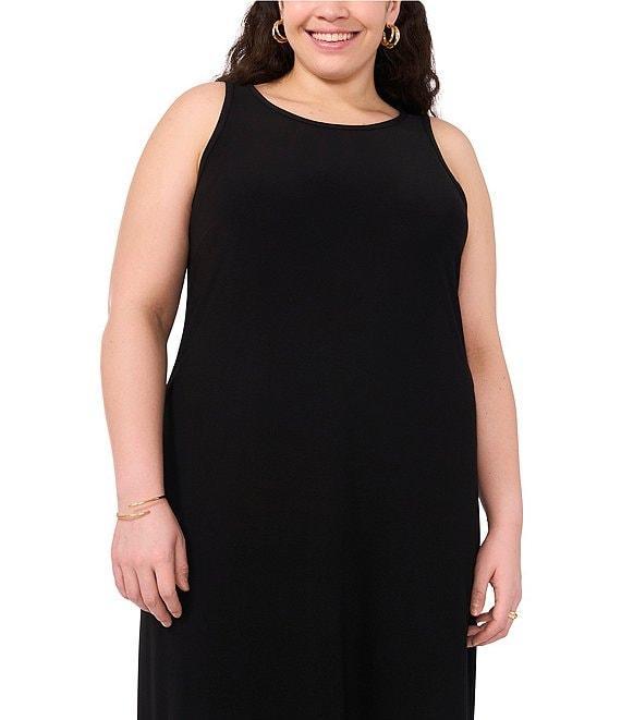 Vince Camuto Plus Size Sleeveless Crew Neck Keyhole Back Knit Maxi Dress Product Image