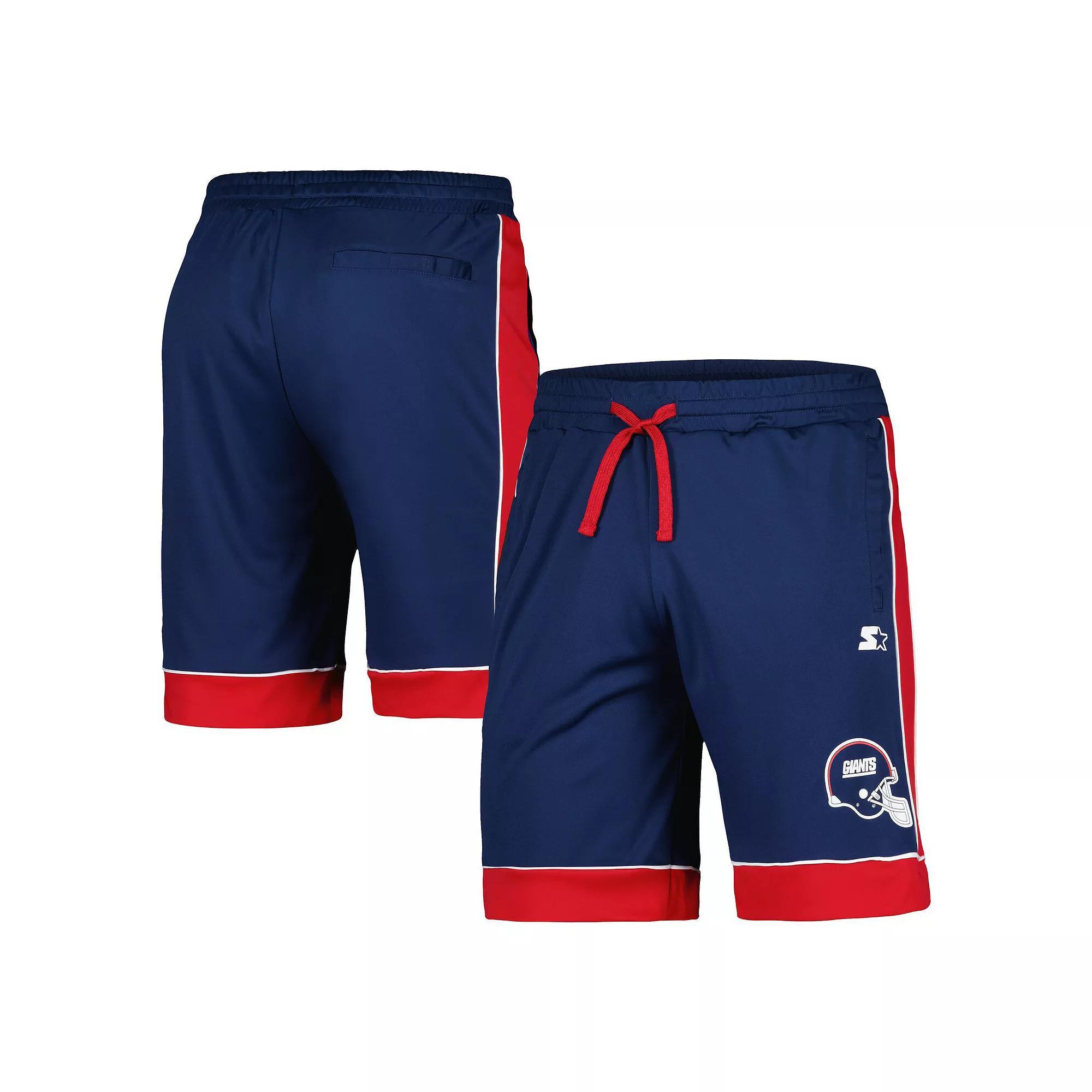 Men's Starter Royal/Red New York Giants Vintage Fan Favorite Shorts,  Product Image
