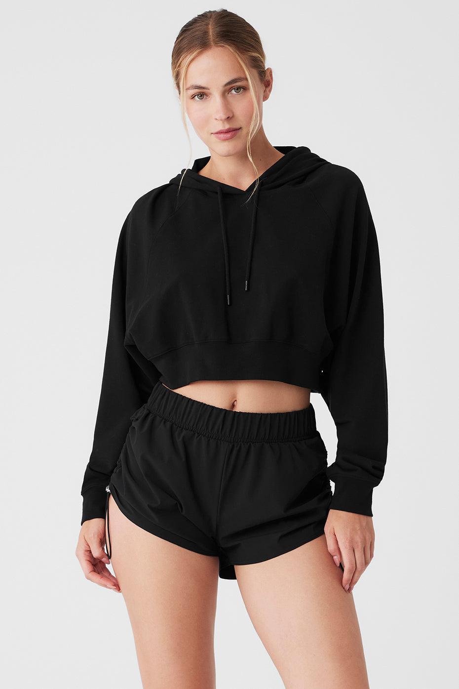 Cropped Double Take Hoodie - Black Female Product Image