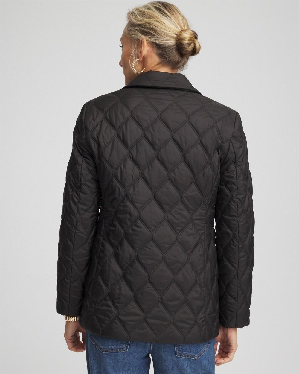 Nylon Quilted Double Breasted Blazer Product Image