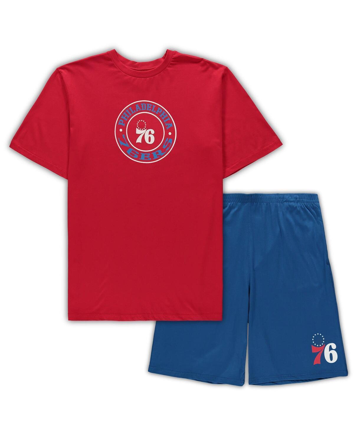 Mens Concepts Sport Red/Royal Philadelphia 76ers Big & Tall T-Shirt & Shorts Sleep Set Product Image