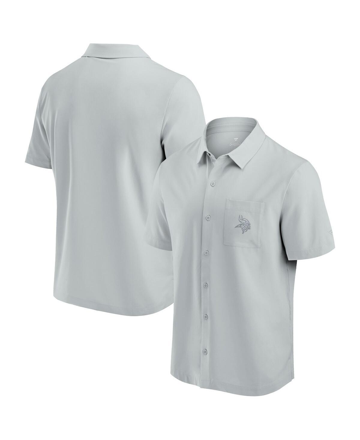 Fanatics Signature Mens Gray Detroit Lions Front Office Button-Up Shirt Product Image