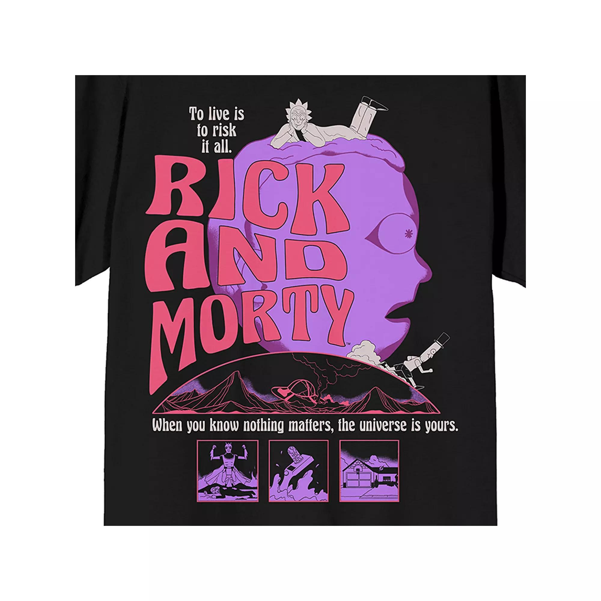 Men's Rick & Morty Trippy Art Short Sleeve Graphic T-Shirt,  Product Image