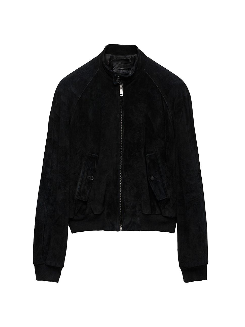 Mens Suede Bomber Jacket Product Image