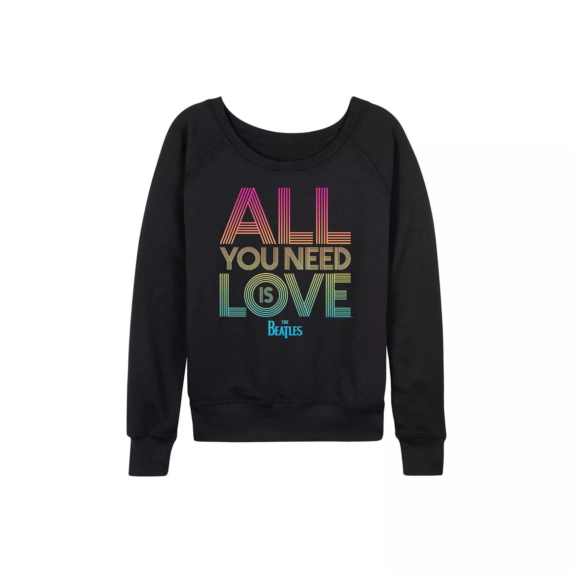 Women's The Beatles All You Need Is Love French Terry Long Sleeve Tee,  Product Image