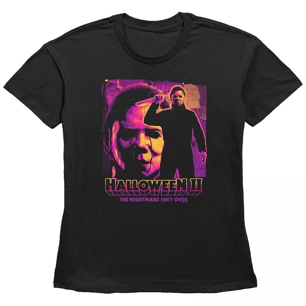 Women's Halloween II Michael Myers The Nightmare Isn't Over Graphic Tee, Size: Small, Black Product Image