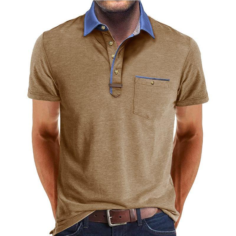 Short-Sleeve Plain Polo Shirt Product Image