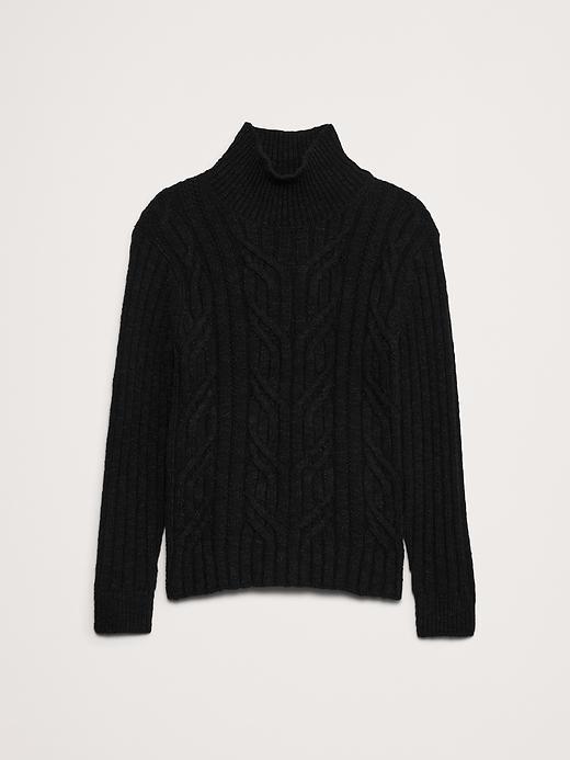 Cotton-Wool Cable-Knit Sweater Product Image