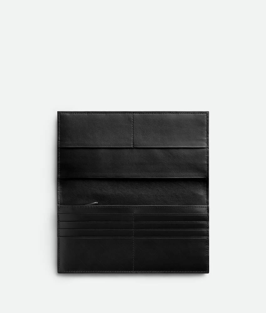 Men's Intrecciato Long Wallet With Coin Purse in Nero Product Image