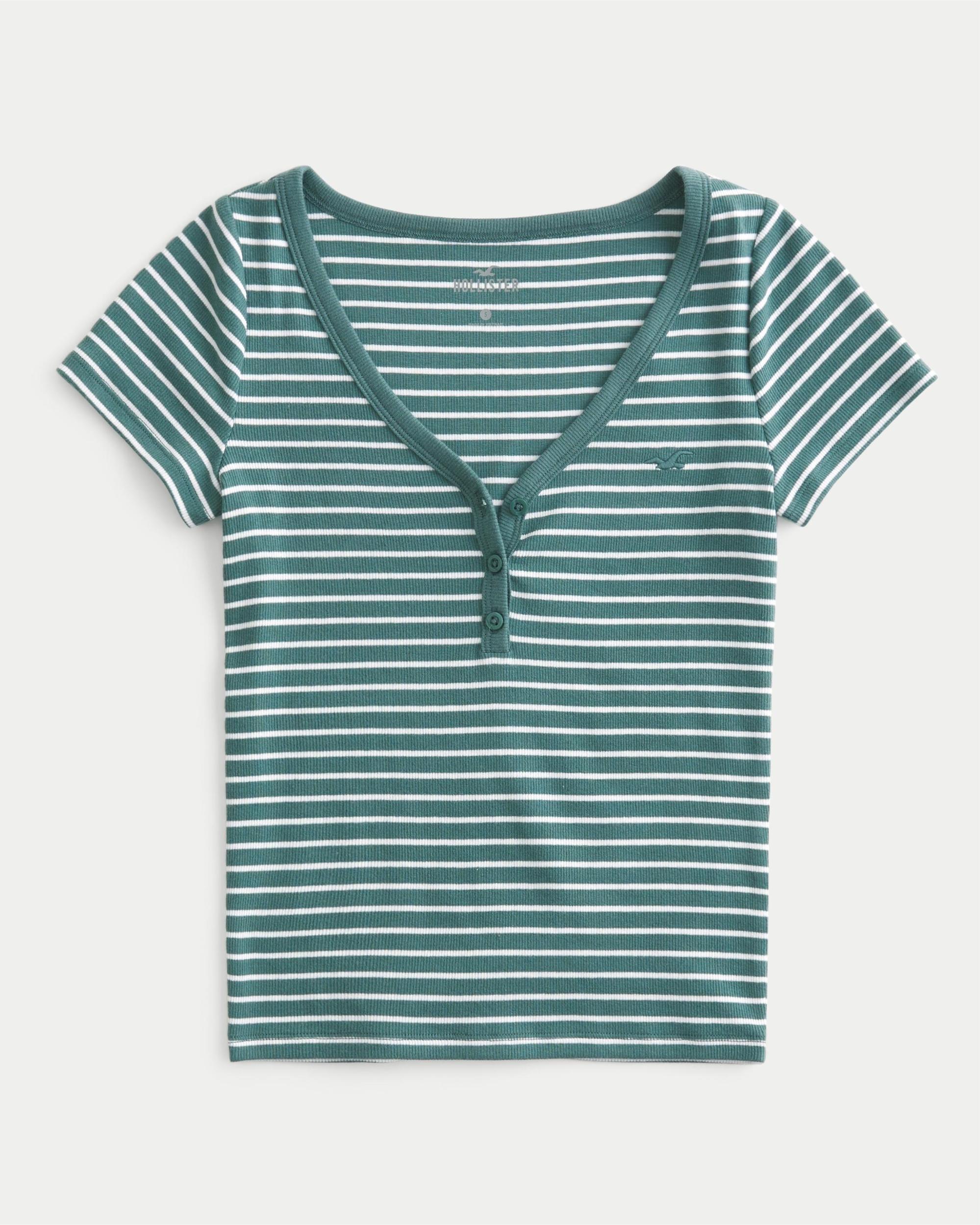 Ribbed Short-Sleeve Icon Henley Product Image