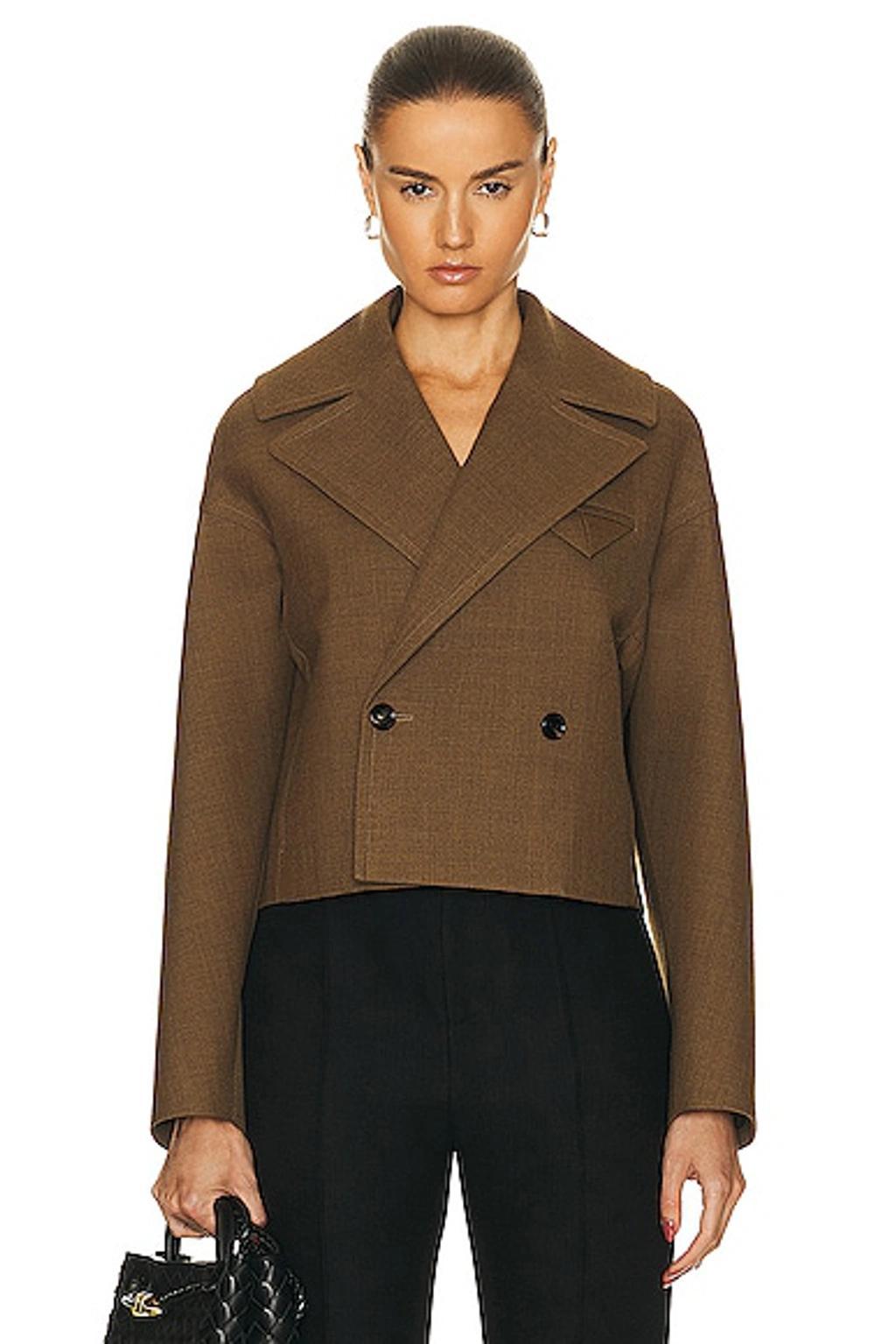 BOTTEGA VENETA Cropped Jacket In Green Product Image