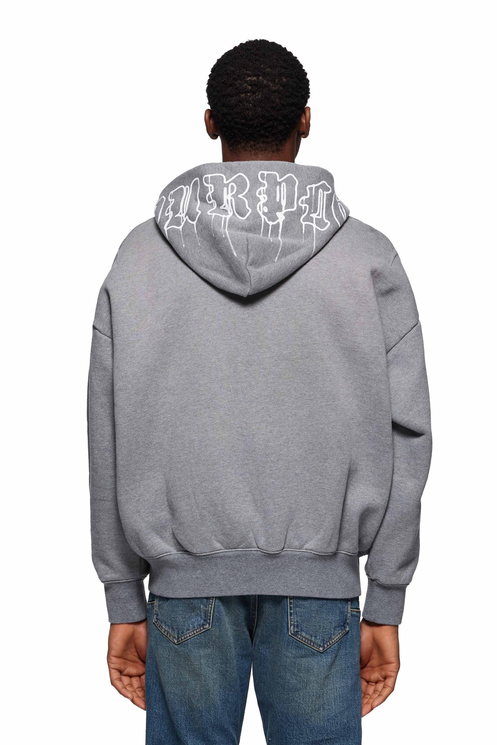 Gothic Wordmark Drip Zip Up Hoodie Male Product Image