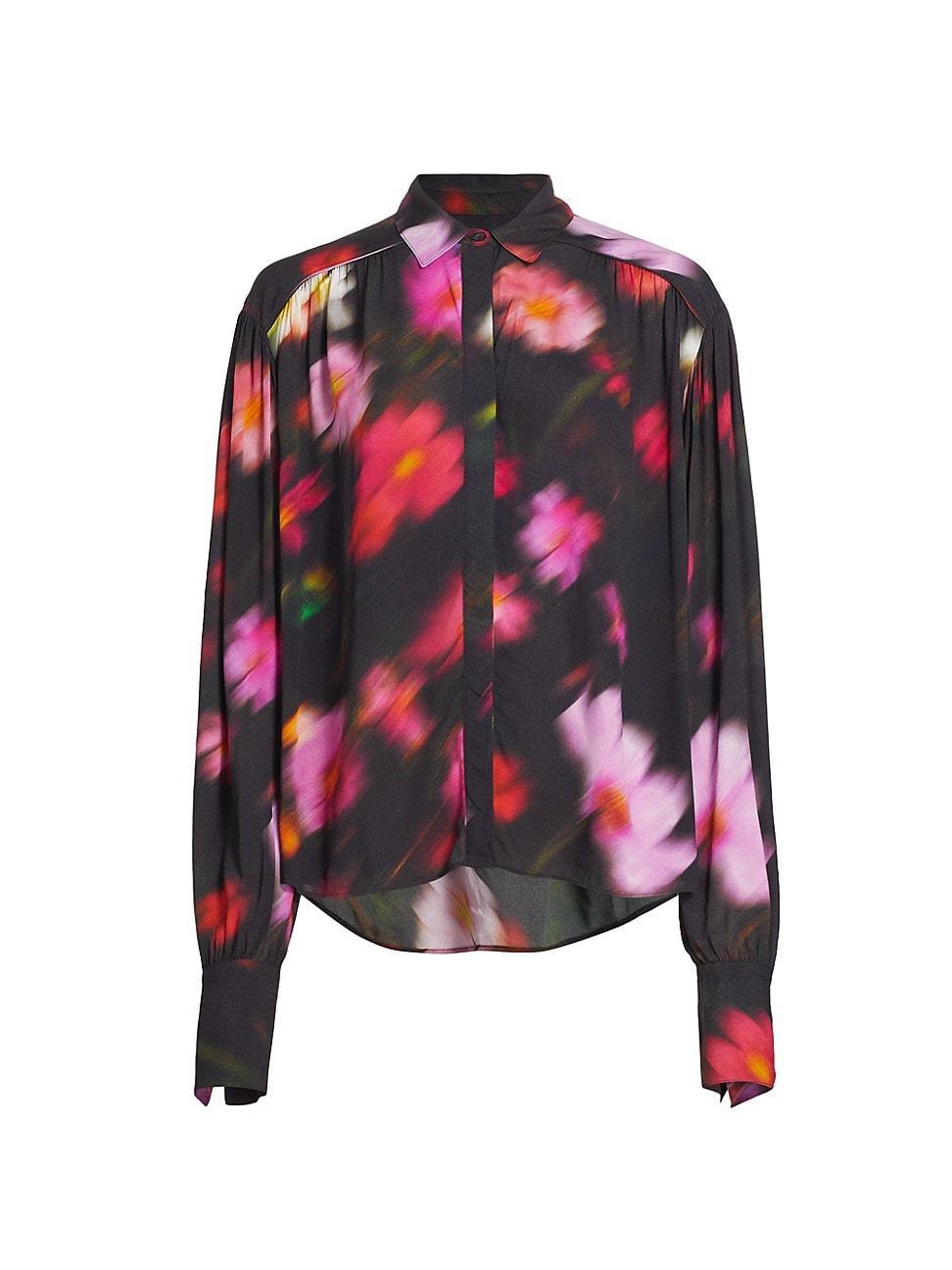 Womens Aubrey Floral Button-Front Shirt Product Image