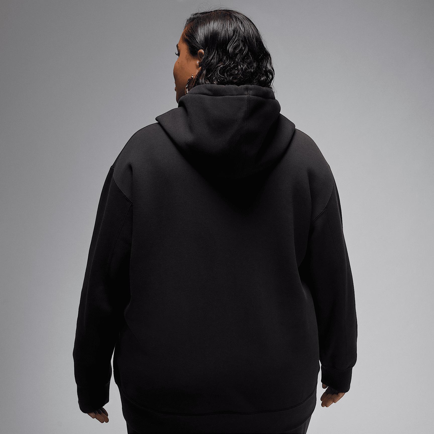 Womens Jordan Flight Fleece Satin-Lined Pullover Hoodie (Plus Size) | FV7052-010 Product Image