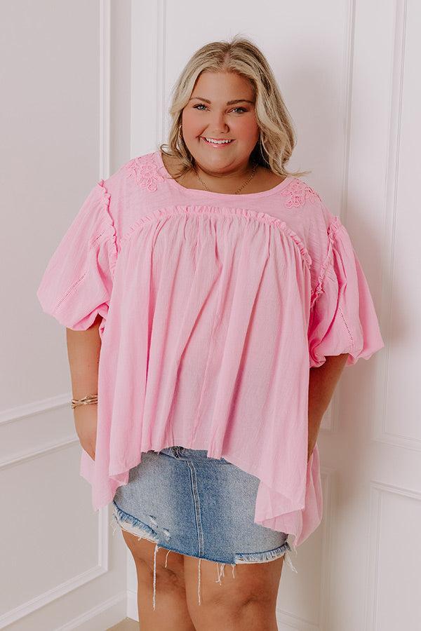 Serenity Song Babydoll Top In Pink Curves Product Image