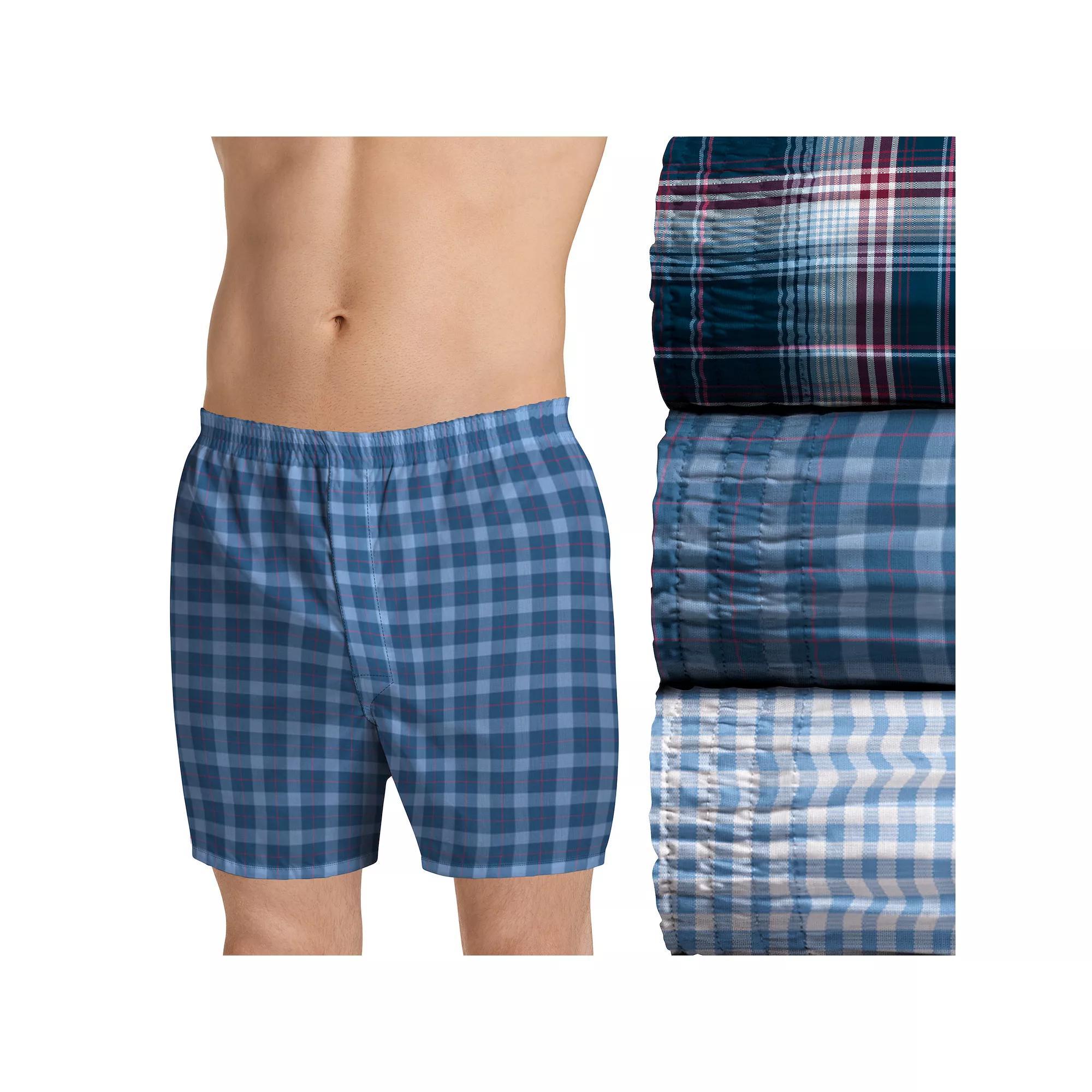 Men's Jockey® 3-pack Classic Full-Cut Woven Boxers, Size: Medium, Blue Orange Stripe Product Image