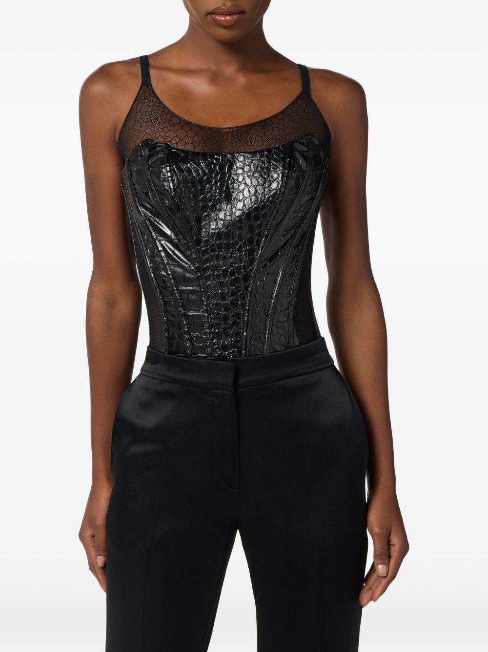 crocodile-effect corset top Product Image